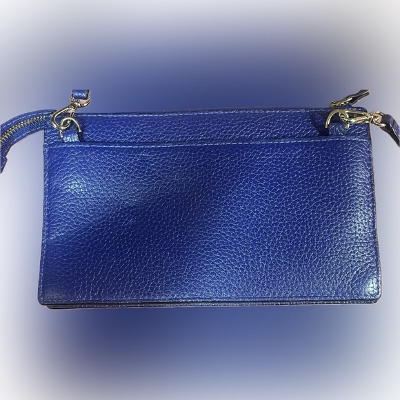 Kate Spade ♠️  blue with gold wallet/crossbody - Picture 2 of 6